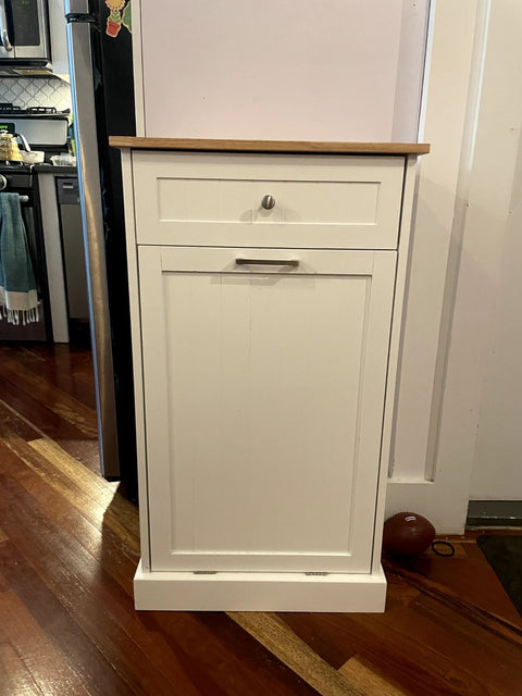 Tilt Out Cabinet 10 Gallon Trash Can, 20x13x36"