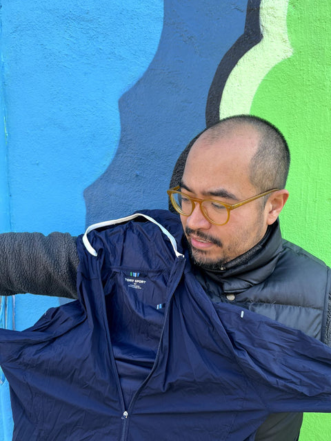 Tory Burch Sport Blue Nylon Zip Up Jacket, Size S/P
