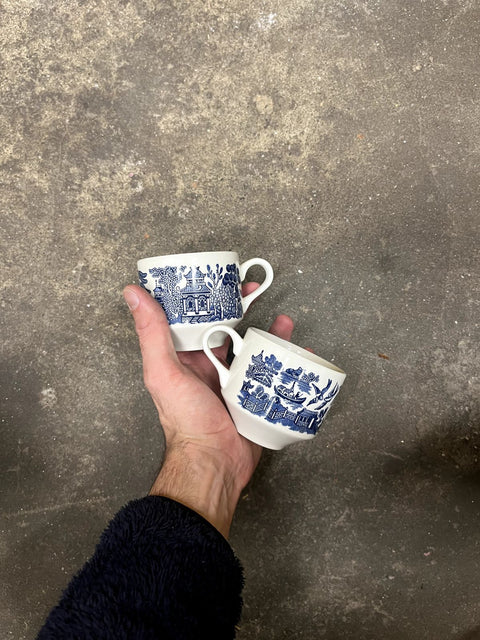 Tow Other Blue Willow Cups Made In England