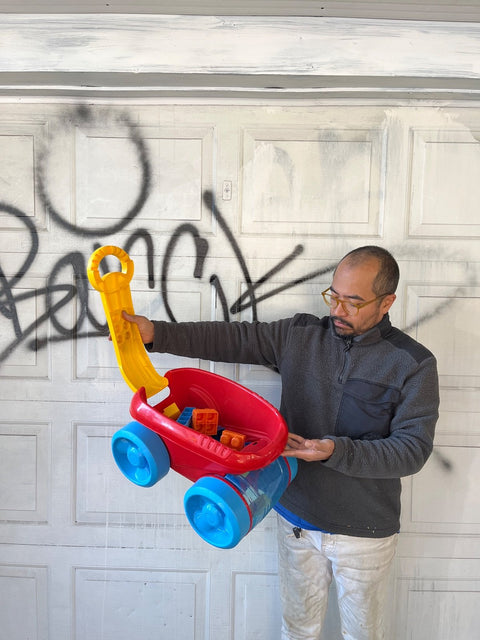 Toy Wagon With Building Blocks