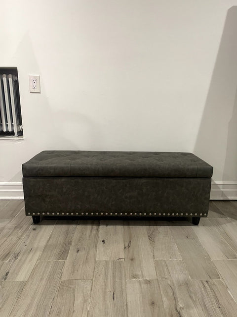 Tufted Ottoman Storage Bench, W47xD17xH14"