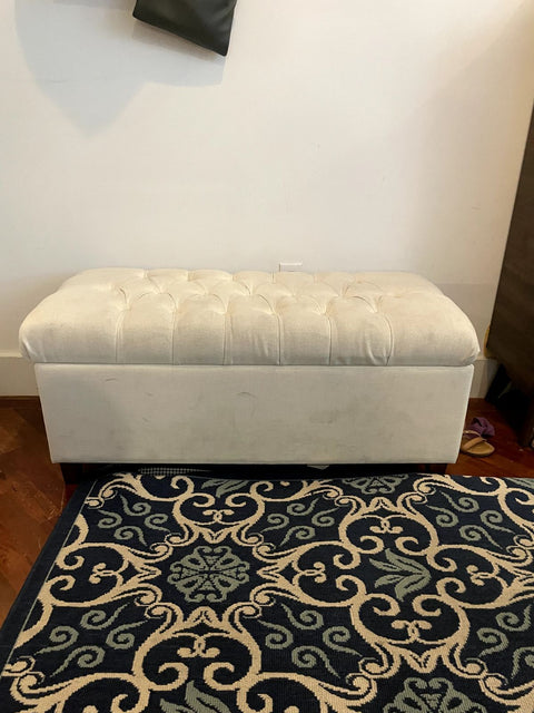 Tufted Storage Ottoman, 40x17"