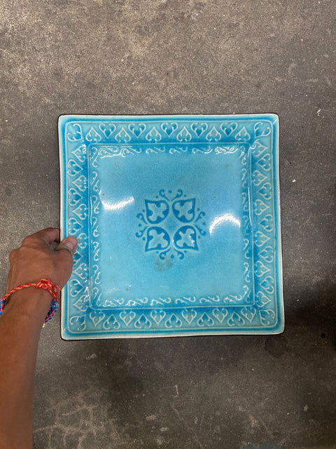 Turquoise Decorative Square Plate