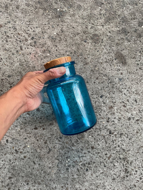 Turquoise Glass Jar