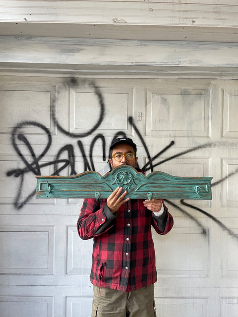 Cool Wood Wall Mounted Coat Hanger, 38”