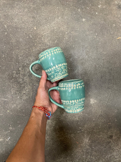 Turquoise Textured Ceramic Mug