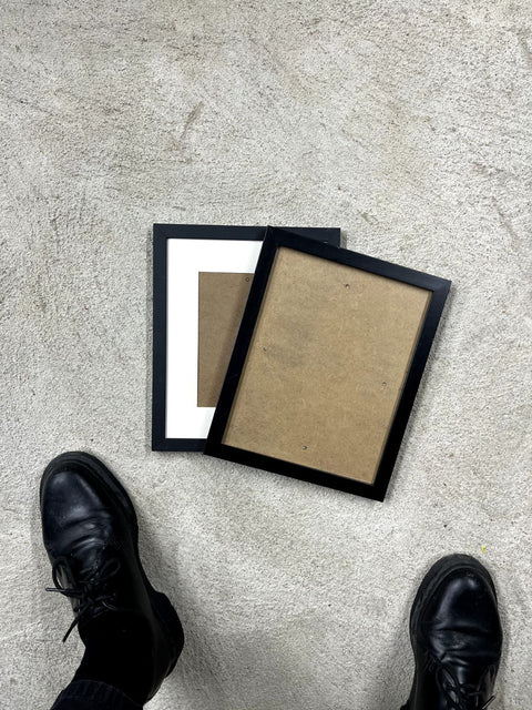 Two Black Picture Frames, 9x11"