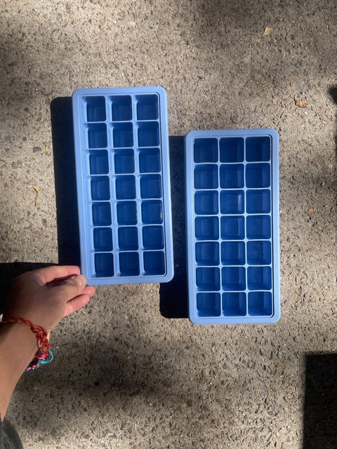 Two Blue Ice Cube Trays
