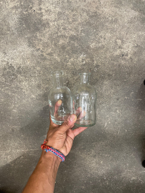 Two Clear Apothecary Vases