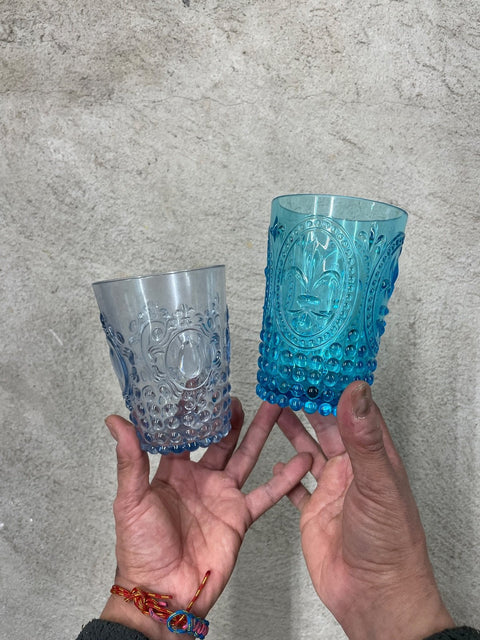 Two Colored Glass Goblets