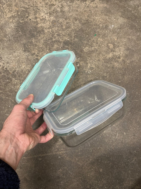 Two Glass Food Storage Containers