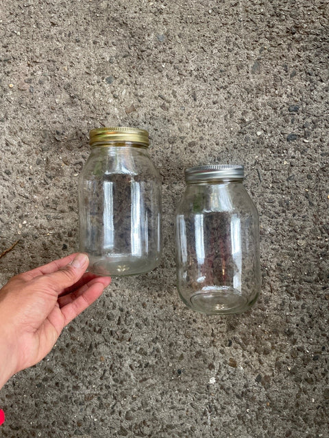 Two Glass Mason Jars