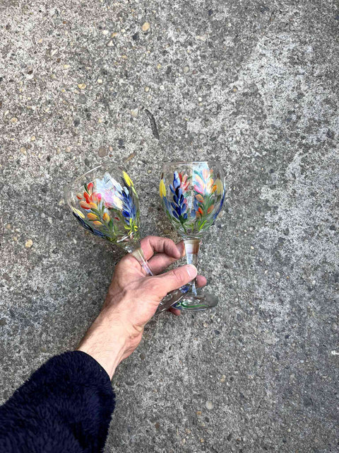 Two Hand-Painted Glasses