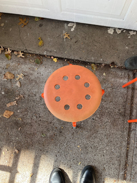 Two Kids IKEA Orange Stools