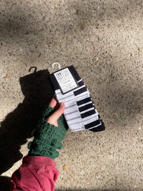 Two Left Feet Piano Socks, Sz M8.5-13