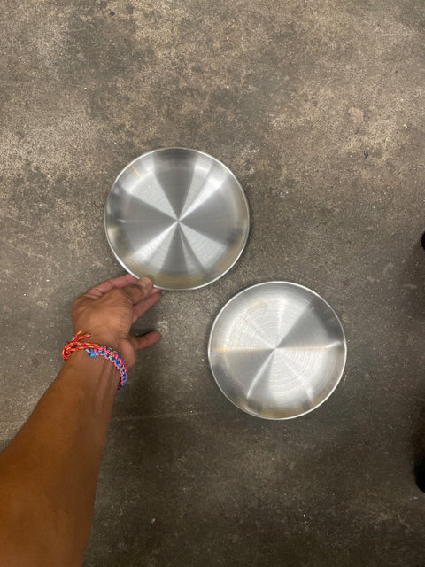 Two Metal Salad Plates