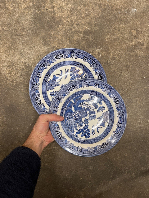 Two More Blue Willow Dinner Plates