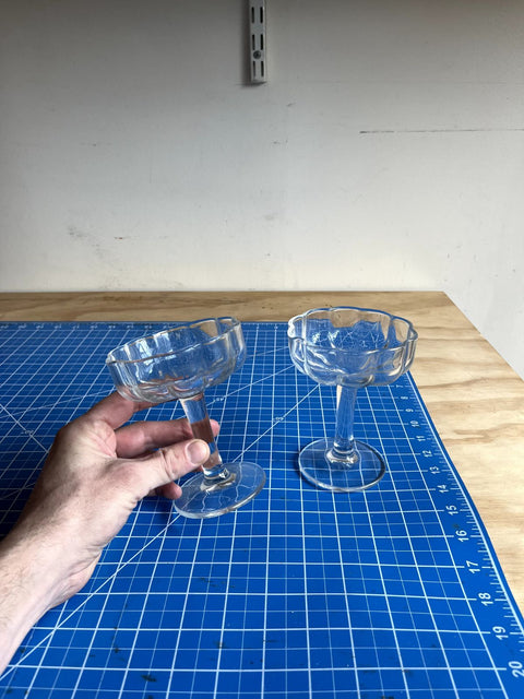 Two Pretty Glass Coupe Glasses
