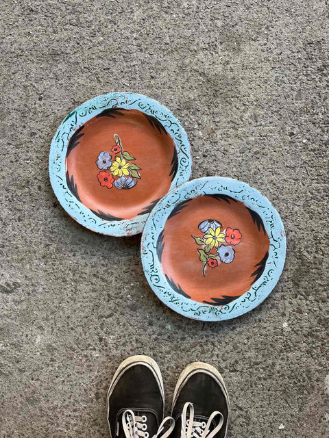 Two Pretty Hand-Painted Plates