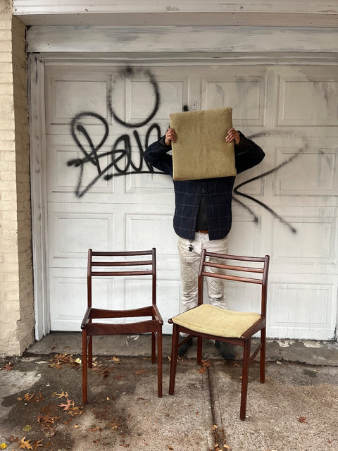 Two Pretty Vintage Dining Chairs That Need Reupholstery