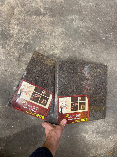 Two Quartet Dark Cork Tiles, 12x12"