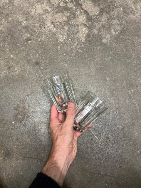 Two Sexy Glass Faceted Tumblers