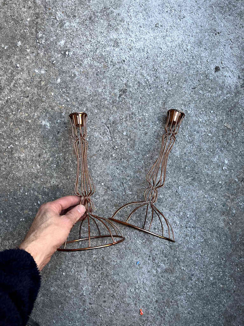 Two Taller Minimalist Looking Tapper Candle Holders