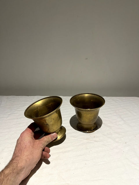 Two Vintage Brass Decorative Glasses