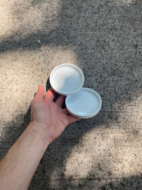 Two White Ceramic Sauce Dishes