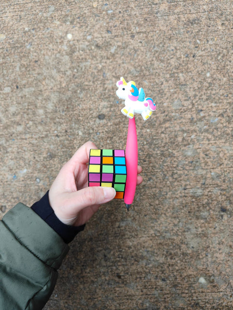 Unicorn Pen with Cube