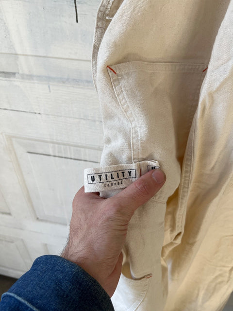 Utility Canvas Painter's White Overalls, Size S