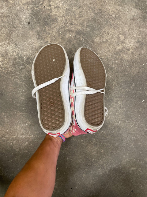 Vans Pink Checkerboard Sneakers, 7.5 US M 40 EU