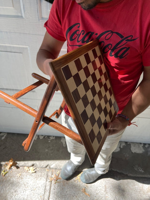 Very Pretty Folding Chess Table Set With Pieces