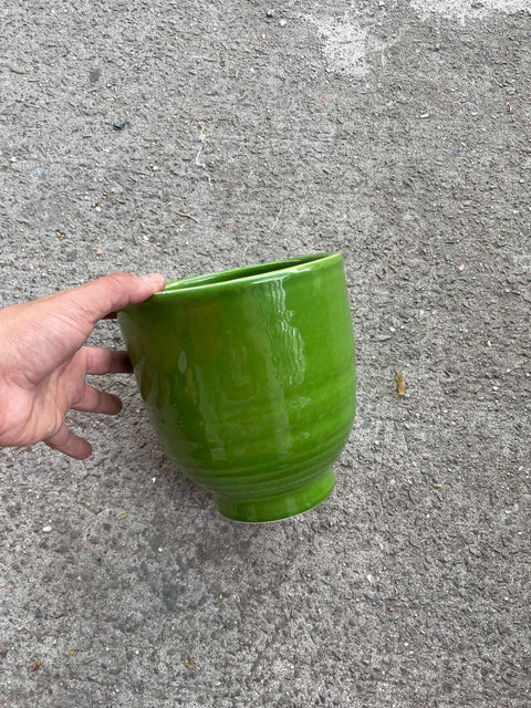 Vibrant Green Plant Pot