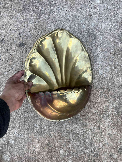 Vintage Brass Shell Planter