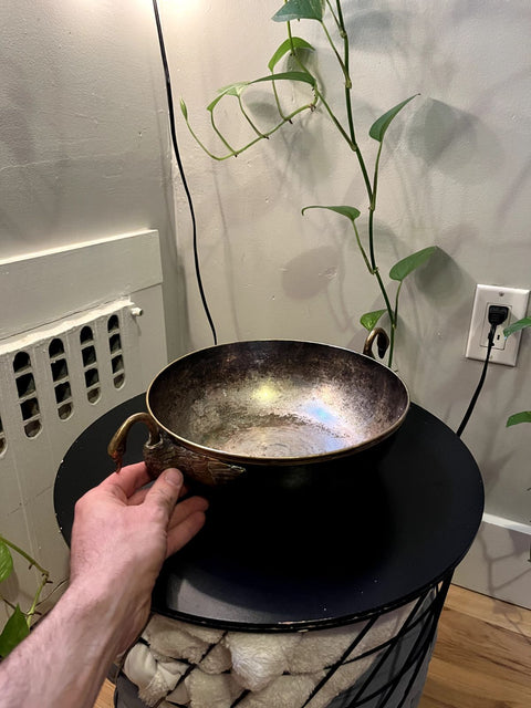Vintage Brass Swan Decorative Bowl