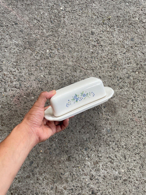 Vintage Floral Butter Dish