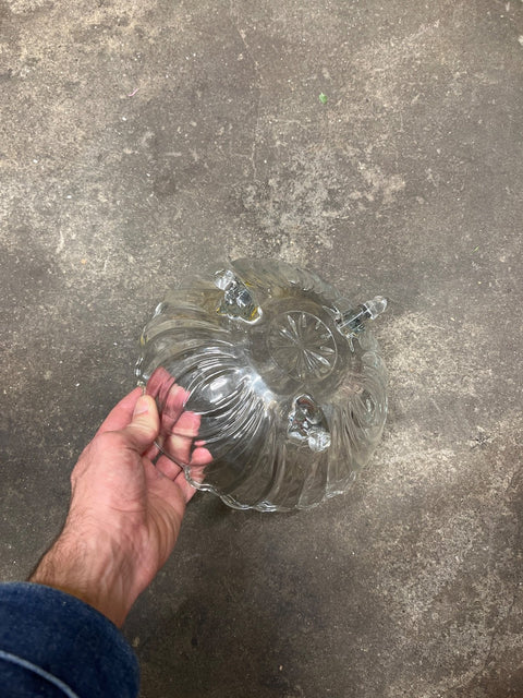 Vintage Glass Bowl With Legs