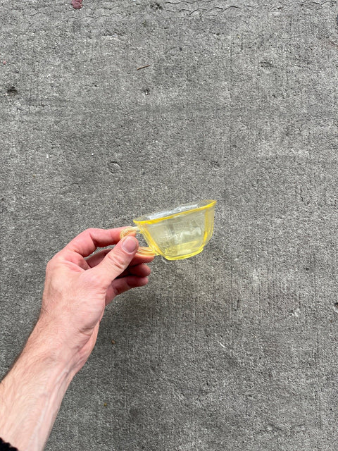 Vintage Looking Yellow Glass Teacup