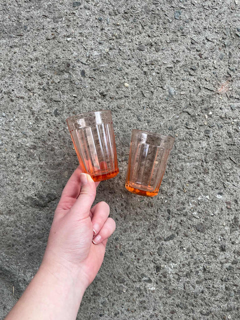 Vintage Orange Drinking Glasses