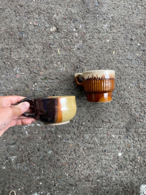 Vintage Stoneware Coffee Mugs