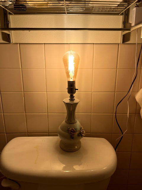 Vintage Table Lamp With Ceramic Base