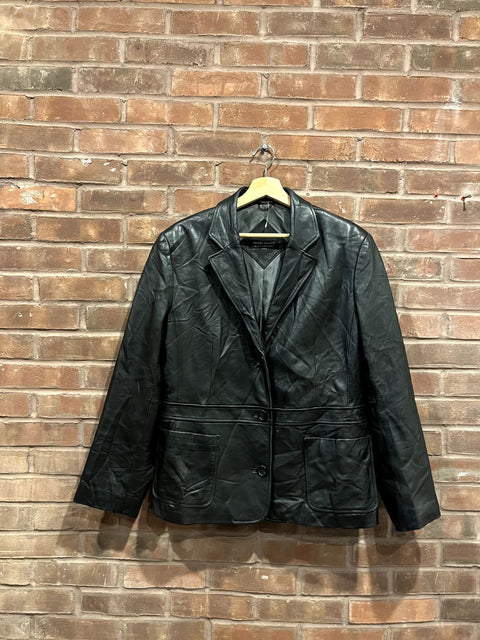 Vintage Valerie Stevens Leather Blazer, Size Women XL
