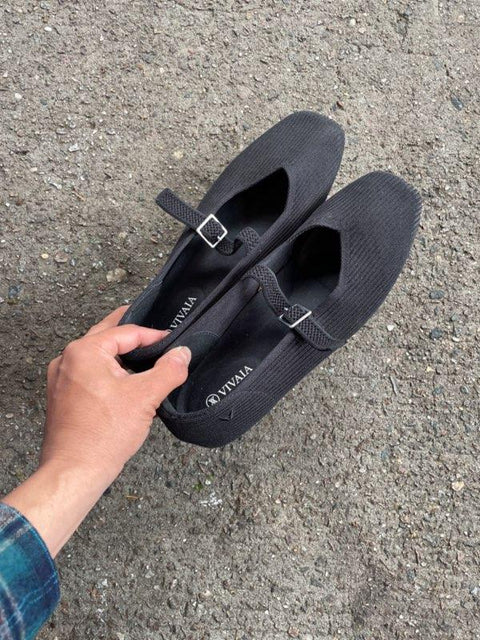 Vivaia Black Mary Jane Flats Sz 39eu