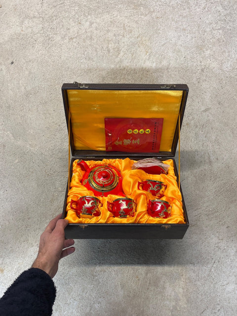 Weihai Gold-inlaying Jade Tea Set
