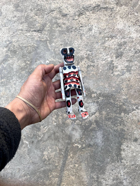 Whimsical Wooden Skeleton Toy