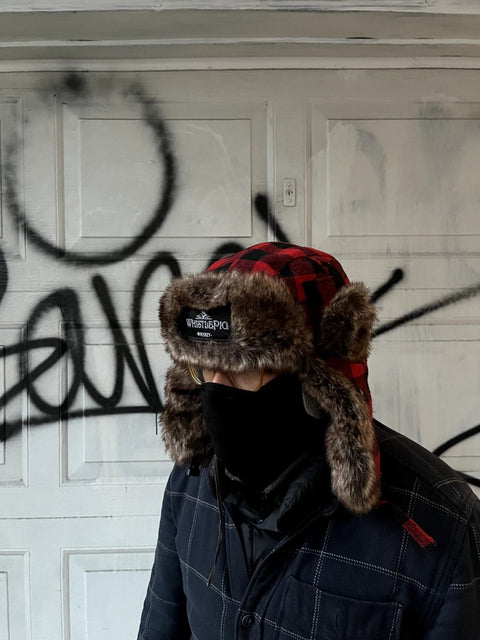 WhistlePig Red Plaid Trapper Hat