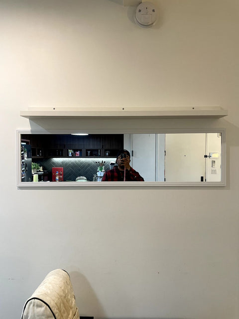 Another White-Trimmed Wall Mirror, 50x13"