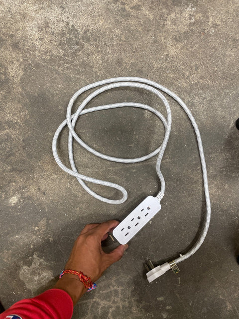White Braided Extension Cord