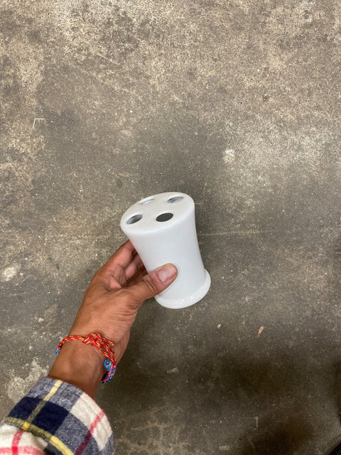 White Ceramic Toothbrush Holder